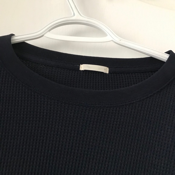 Navy Blue Waffle Shirt - Picture 2 of 4